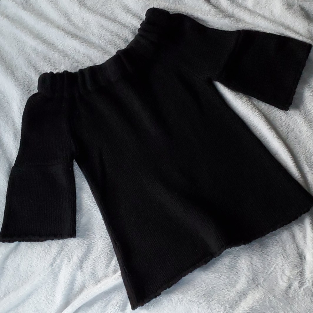 Off shoulder black sweater